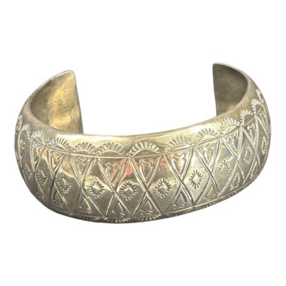 Vintage Navajo Sterling Silver Hand Stamped Bracelet