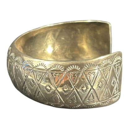 Vintage Navajo Sterling Silver Hand Stamped Bracelet - Image 3
