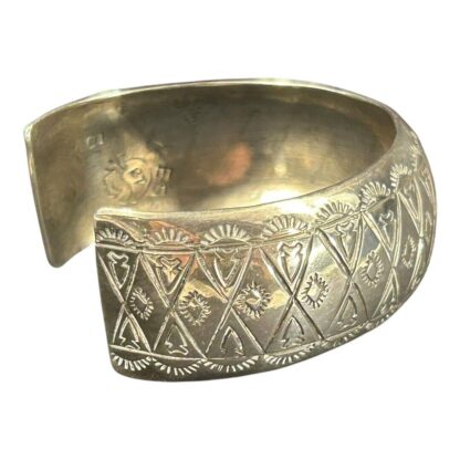Vintage Navajo Sterling Silver Hand Stamped Bracelet - Image 4