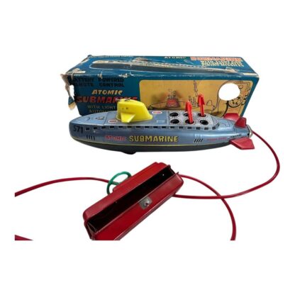 Vintage Marx Battery Operated Atomic Tin Toy Submarine with Original Box - Image 3