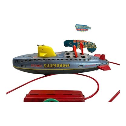 Vintage Marx Battery Operated Atomic Tin Toy Submarine with Original Box - Image 5