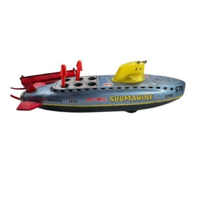 Vintage Marx Battery Operated Atomic Tin Toy Submarine with Original Box - Image 13