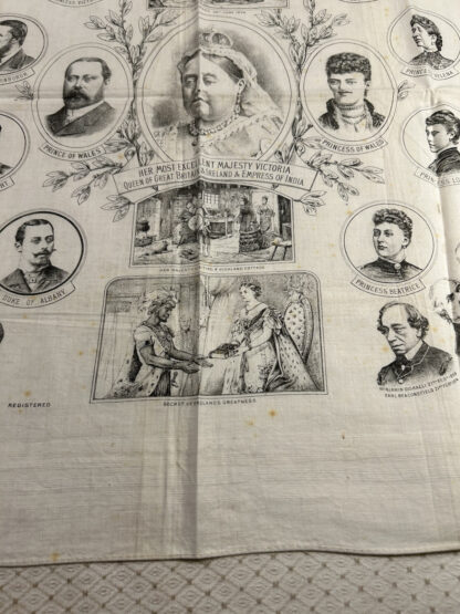 Antique Queen Victoria Commemorative Linen - Image 7