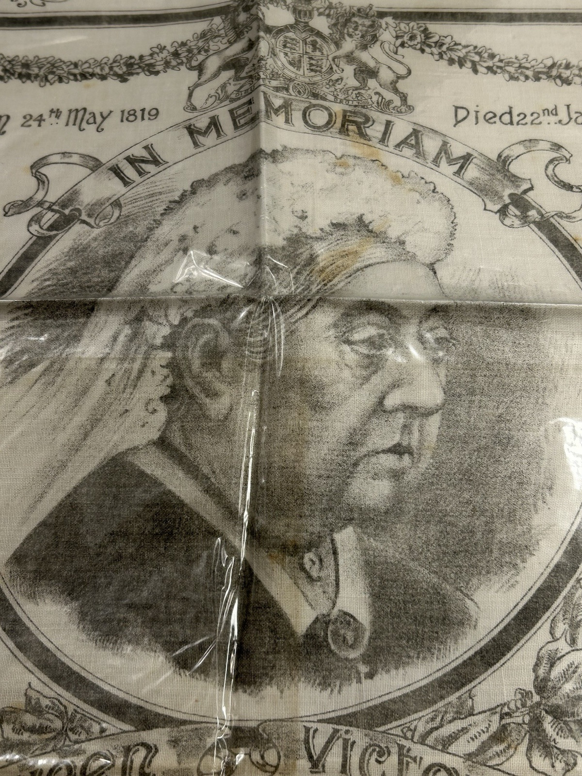 Antique Queen Victoria Commemorative Linen 1901 - Image 2