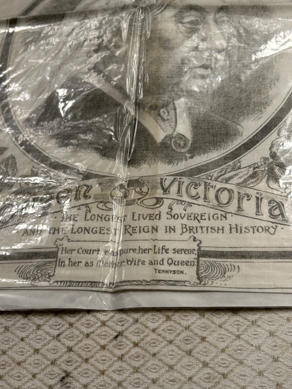 Antique Queen Victoria Commemorative Linen 1901 - Image 6