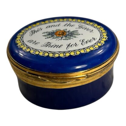 Vintage Crummles England Porcelain Blue Lidded Trinket Box - Image 2