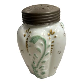 Antique Northwood White Milk Glass Sprig Sugar Shaker or Muffineer