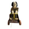 Antique Folk Art Stuffed Puppy Dog on Wagon Pull Toy - Image 6