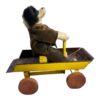 Antique Folk Art Stuffed Puppy Dog on Wagon Pull Toy - Image 8