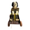 Antique Folk Art Stuffed Puppy Dog on Wagon Pull Toy - Image 11