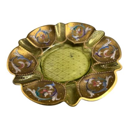 Antique Bohemian Moser Hand Painted Small Bowl - Image 2