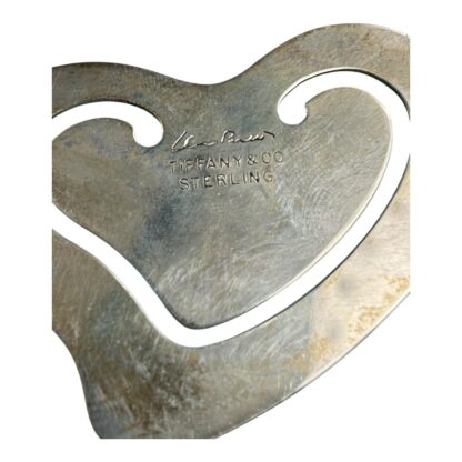 Vintage Tiffany & Co Heart Shape Sterling Siver Book Mark and Pouch - Image 4