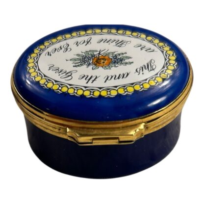 Vintage Crummles England Porcelain Blue Lidded Trinket Box - Image 4