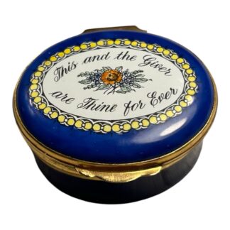 Vintage Crummles England Porcelain Blue Lidded Trinket Box