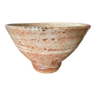 Vintage Japanese Pottery Peach Blossom Glaze Matcha Tea Bowl (Makoto Yabe)