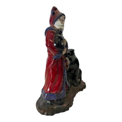 Vintage Folk Art Pottery Holiday Santa Figurine (Signed) - Image 7