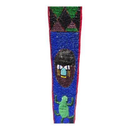 Vintage Hand Made African Nigerian Beaded Wall Hanging Sash - Image 5