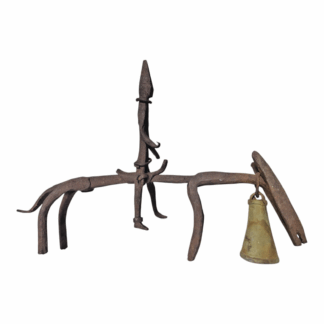Antique African Abstract Iron Currency Sculpture with Ritual Bell