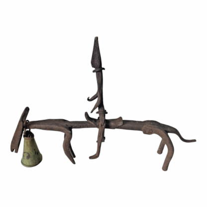 Antique African Abstract Iron Currency Sculpture with Ritual Bell - Image 3
