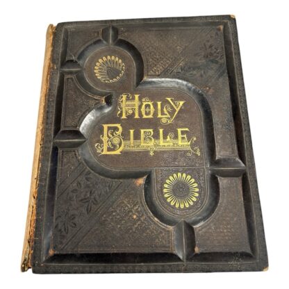 Antique Oversize Leather Bound Family Bible - Image 2