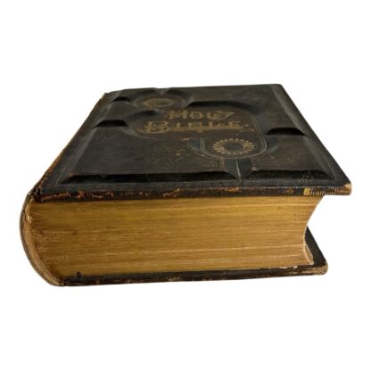 Antique Oversize Leather Bound Family Bible - Image 4