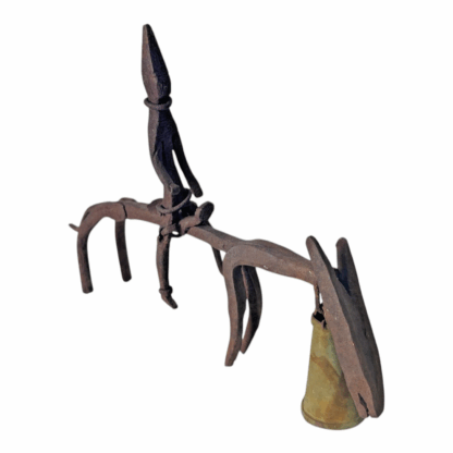 Antique African Abstract Iron Currency Sculpture with Ritual Bell - Image 4