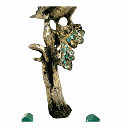 Antique Austrian Jeweler Art Owl Figurine Statue Sterling Silver and Jewels - Image 8