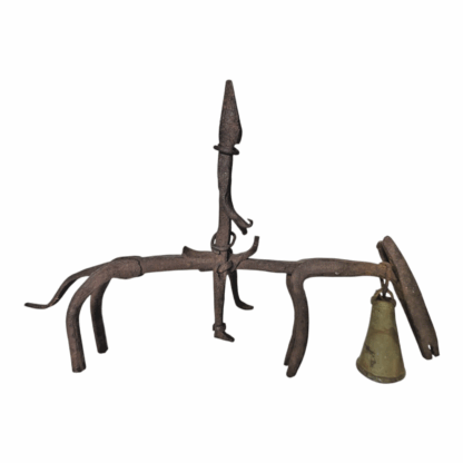 Antique African Abstract Iron Currency Sculpture with Ritual Bell - Image 6