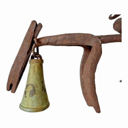 Antique African Abstract Iron Currency Sculpture with Ritual Bell - Image 11