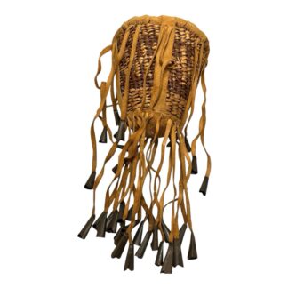 Vintage Native American Apache Burden Basket with Tipped Tassels