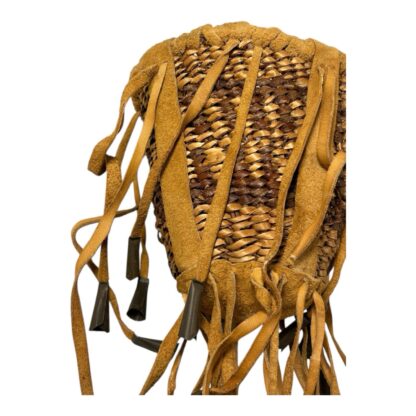 Vintage Native American Apache Burden Basket with Tipped Tassels - Image 6