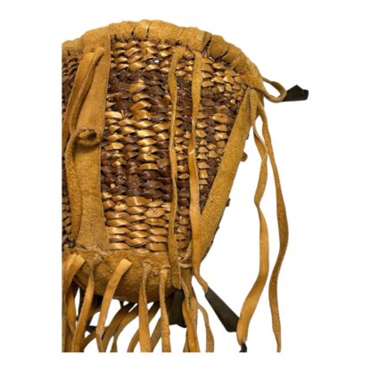 Vintage Native American Apache Burden Basket with Tipped Tassels - Image 7