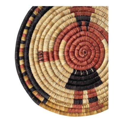 Vintage Native American Hopi Coiled Figural Flat Mudhead Wall Hanging Basket - Image 9
