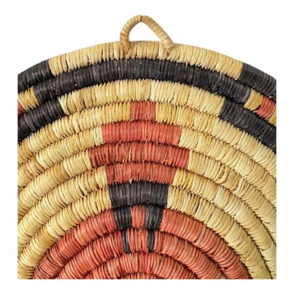 Vintage Native American Hopi Coiled Figural Flat Mudhead Wall Hanging Basket - Image 10