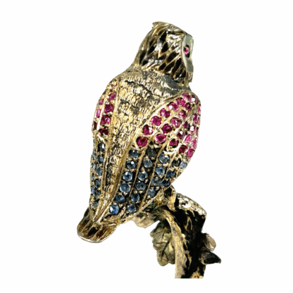 Antique Austrian Jeweler Art Owl Figurine Statue Sterling Silver and Jewels - Image 10