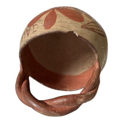 Antique 1915 Native American Zuni Tourist Pottery Basket with Twisted Handle - Image 12