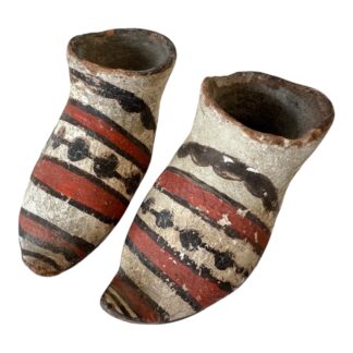 Antique Native American Zuni Tourist Pottery Moccasins or Shoes