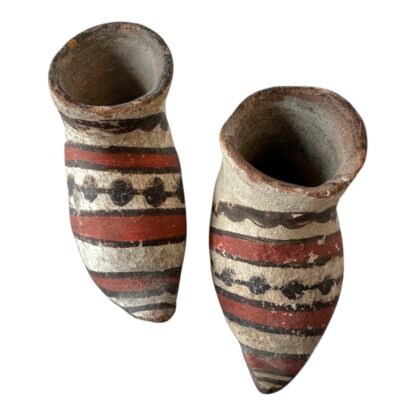 Antique Native American Zuni Tourist Pottery Moccasins or Shoes - Image 2