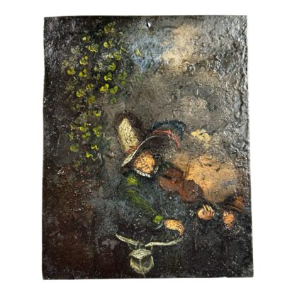Antique 17th Century Dutch School Oil Painting on Metal - Man playing Violin - Image 9