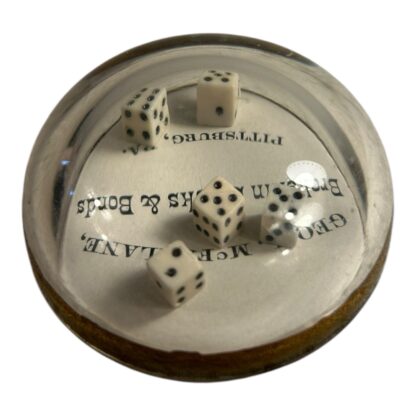 Antique George McFarlan Stock Bonds Company Clear Glass Advertising Paperweight - Image 3