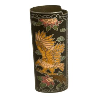 Vintage Cloisonne Golden Eagle Lighter Holder