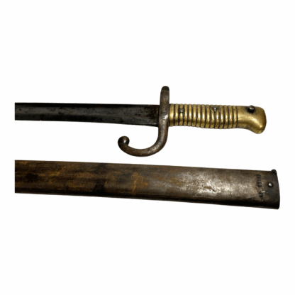 Antique French Model 1866 Chassepot St. Etienne Bayonet Sword Matching Scabbard