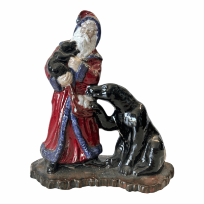 Vintage Folk Art Pottery Holiday Santa Figurine (Signed)