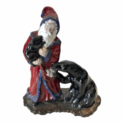 Vintage Folk Art Pottery Holiday Santa Figurine (Signed) - Image 8