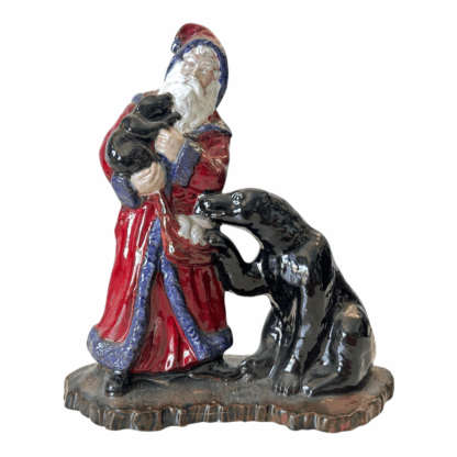 Vintage Folk Art Pottery Holiday Santa Figurine (Signed) - Image 9