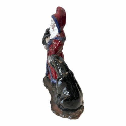 Vintage Folk Art Pottery Holiday Santa Figurine (Signed) - Image 11