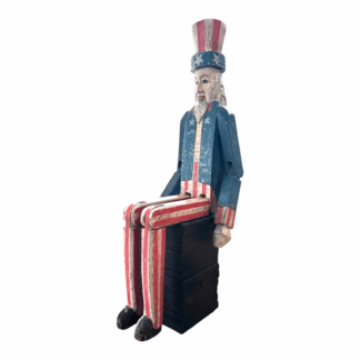 Vintage Americana Handmade Folk Art Wooden Uncle Sam Figure Sculpture