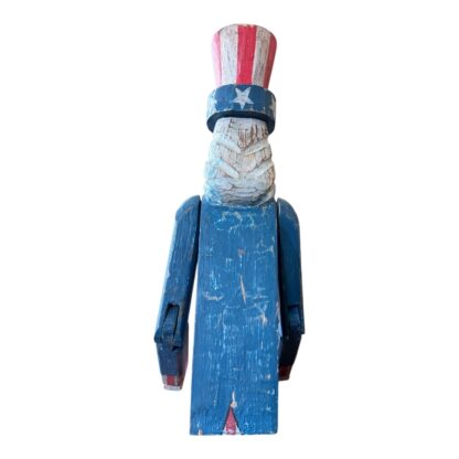 Vintage Americana Handmade Folk Art Wooden Uncle Sam Figure Sculpture - Image 12