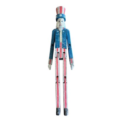 Vintage Americana Handmade Folk Art Wooden Uncle Sam Figure Sculpture - Image 15