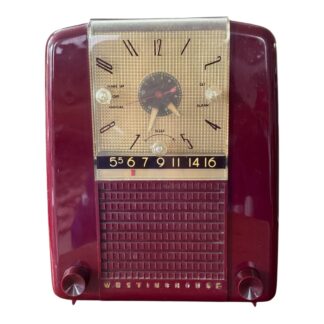 Vintage 1950s Maroon Westinghouse H-397T5 Bakelite Tube Radio